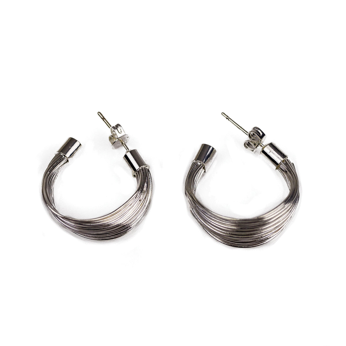 Completely Bella Silver plated Coil Wire Hoop Earrings