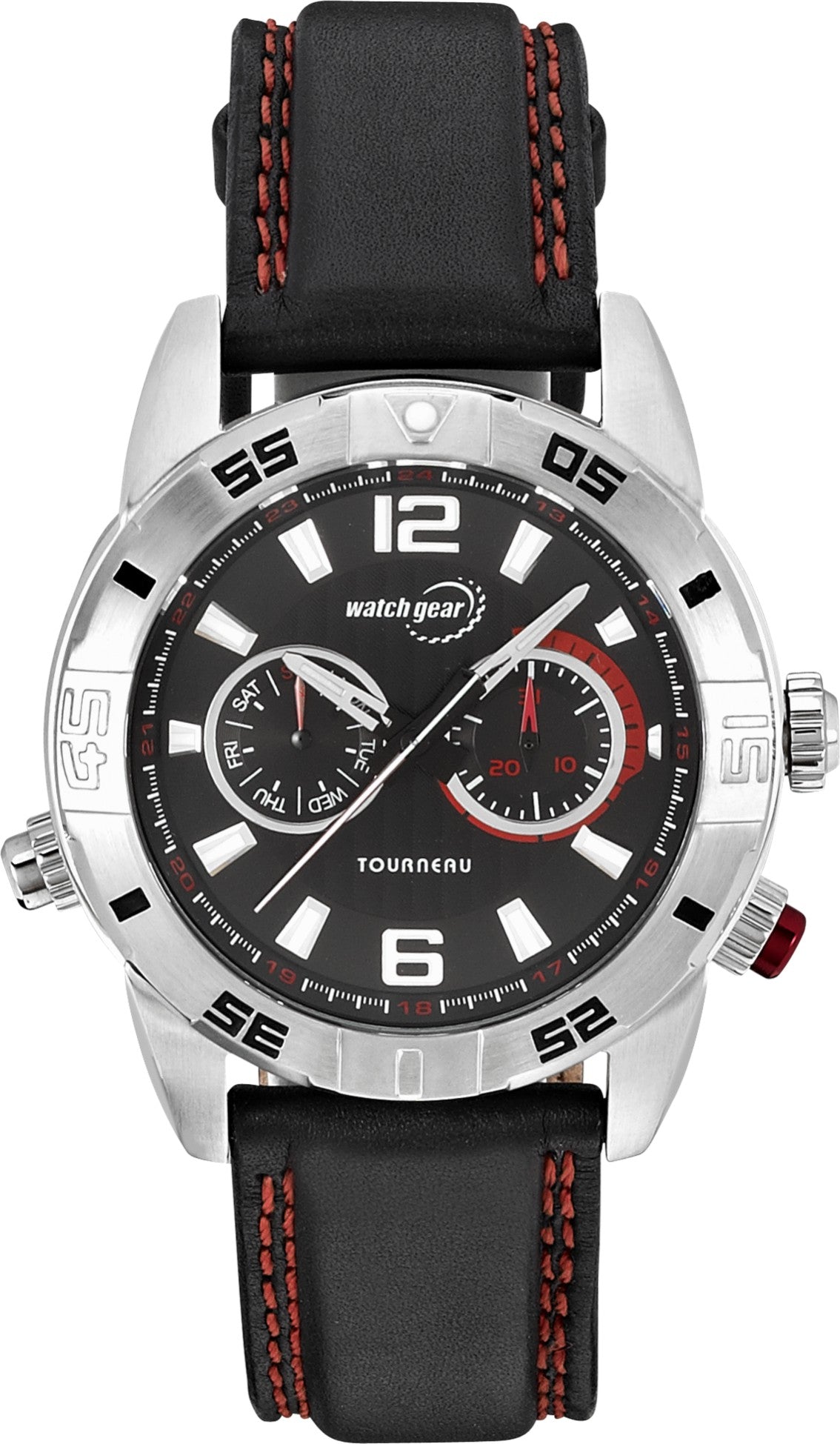 Watchgear by Tourneau Men's 43mm Watch with Black Leather Strap