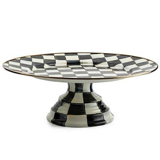 MacKenzie-Childs Royal Check Large Pedestal Platter