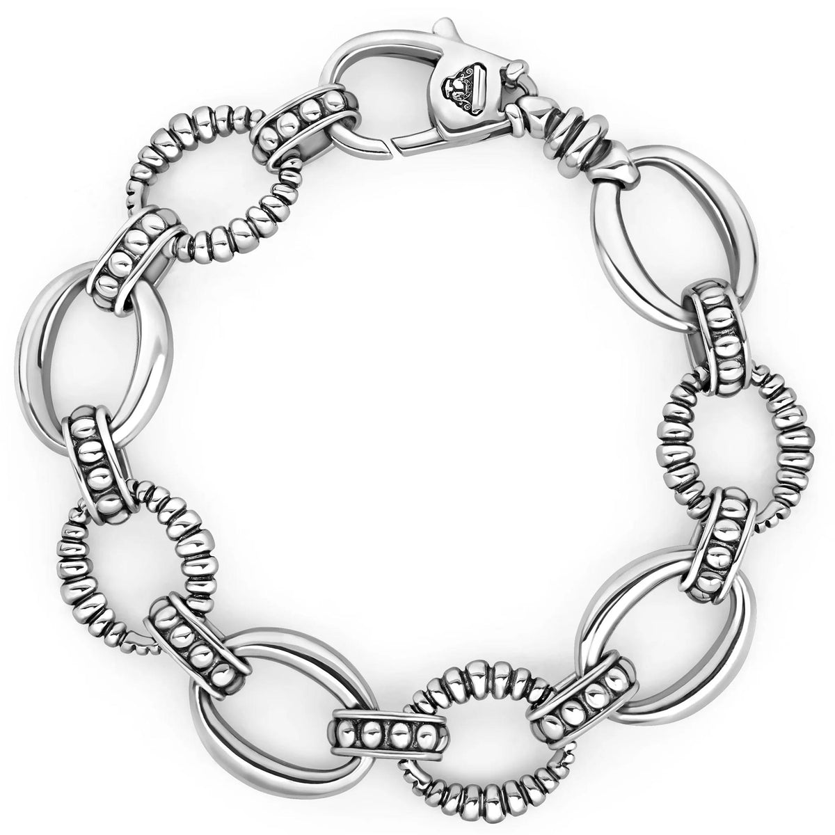 Lagos Oval Fluted Link Bracelet Size 15mm