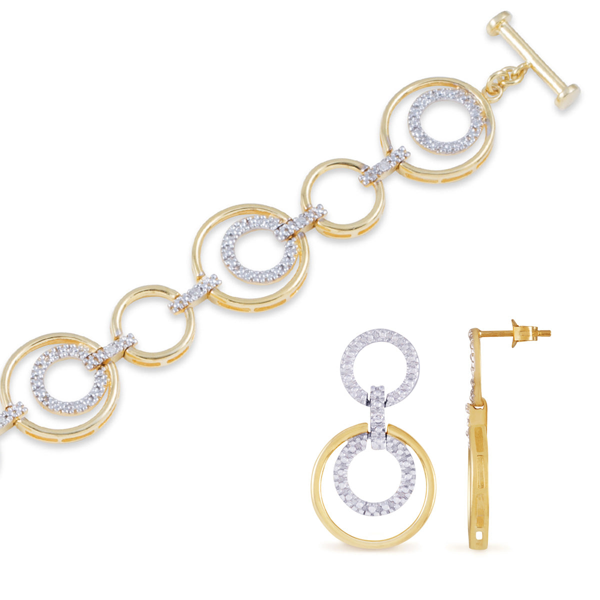 Jilco Inc Diamond Bracelet & Earring Set