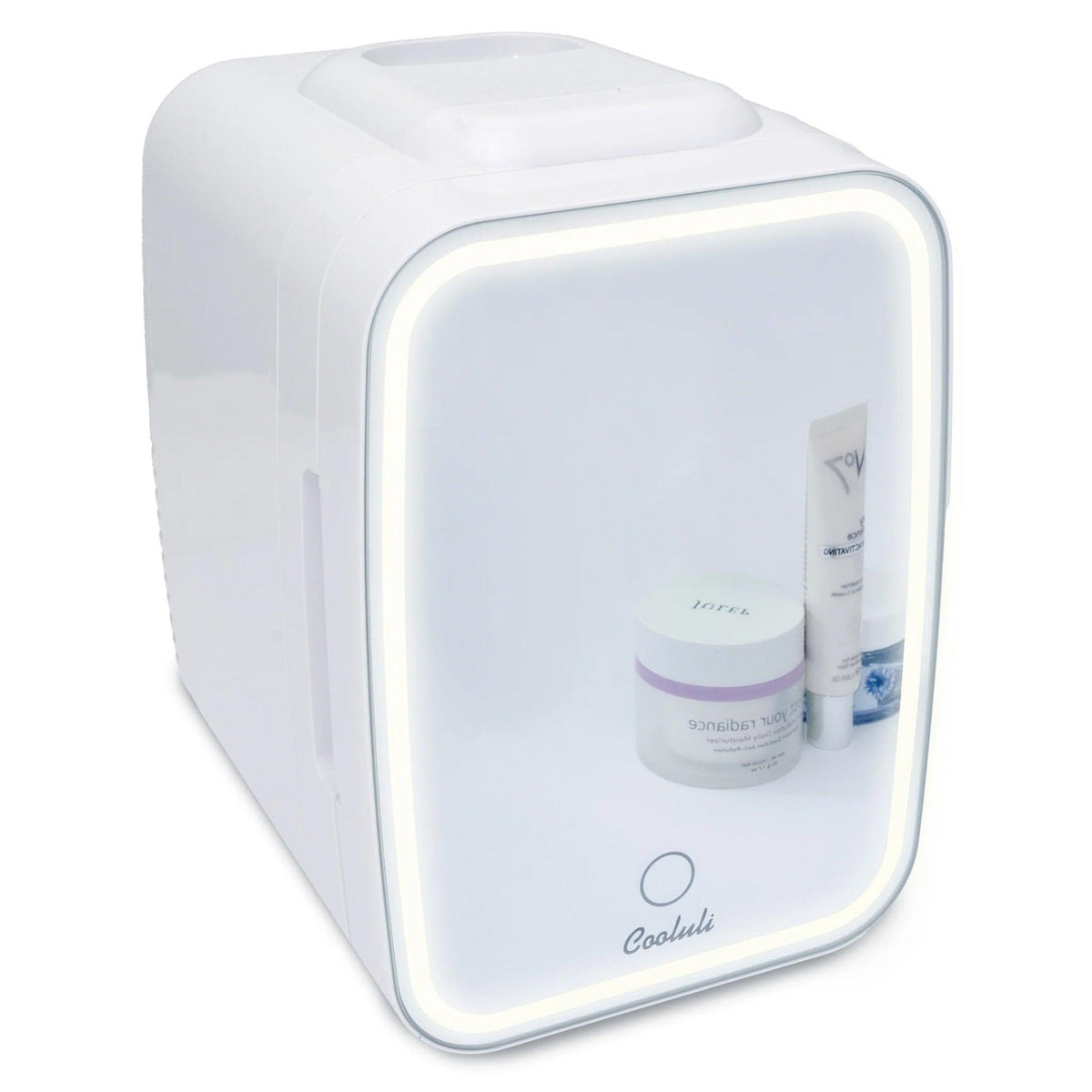 Cooluli Glow 4L Mini Skincare Fridge w/ Mirror & LED Light White
