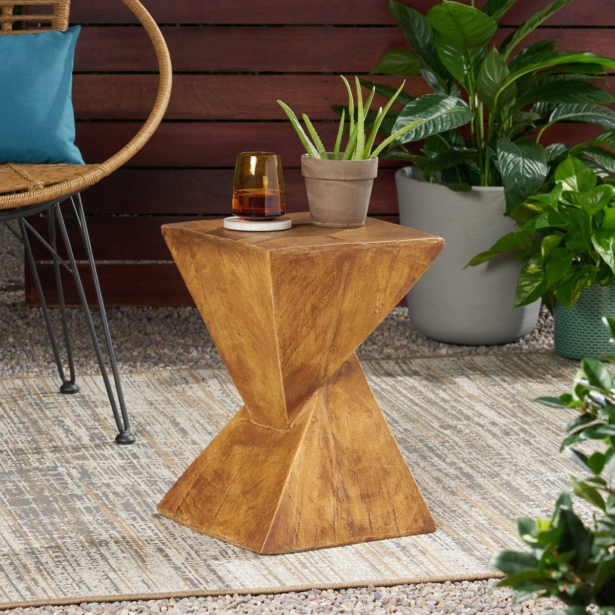 Stark Home Tess Outdoor Concrete Accent Table