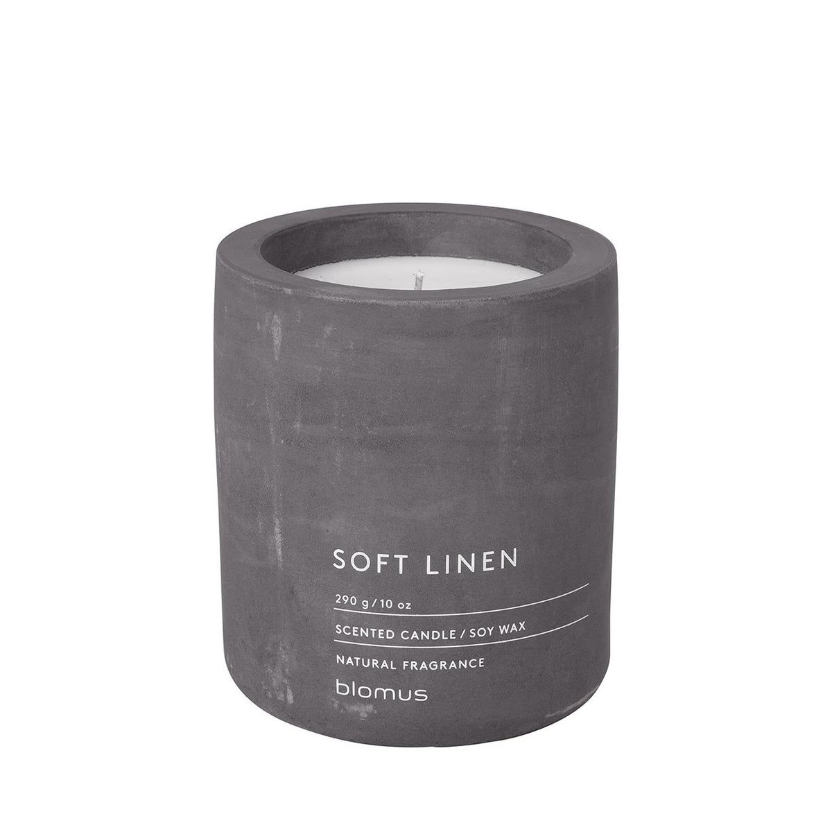 Blomus FRAGRA - Large Candle in Concrete Container - Soft Linen