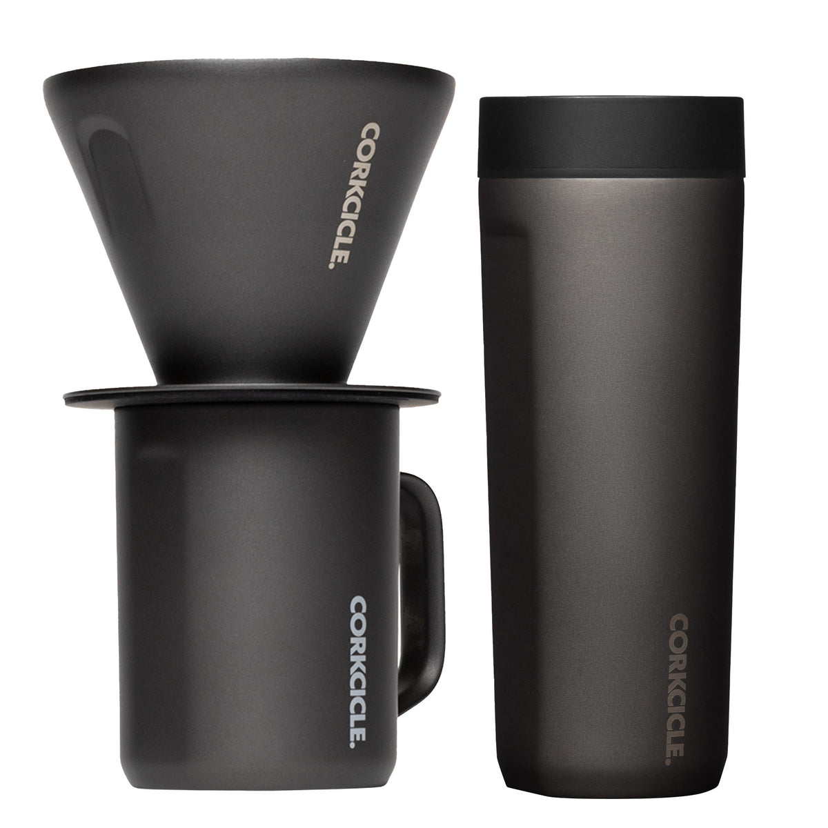Corkcicle Pour-over Kit + 17oz Commuter Cup Set - Ceramic Slate
