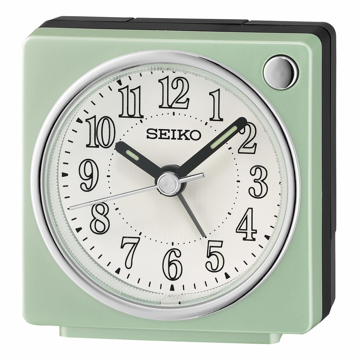 Seiko Clocks Bedside Alarm, Quartz, Pearl Green