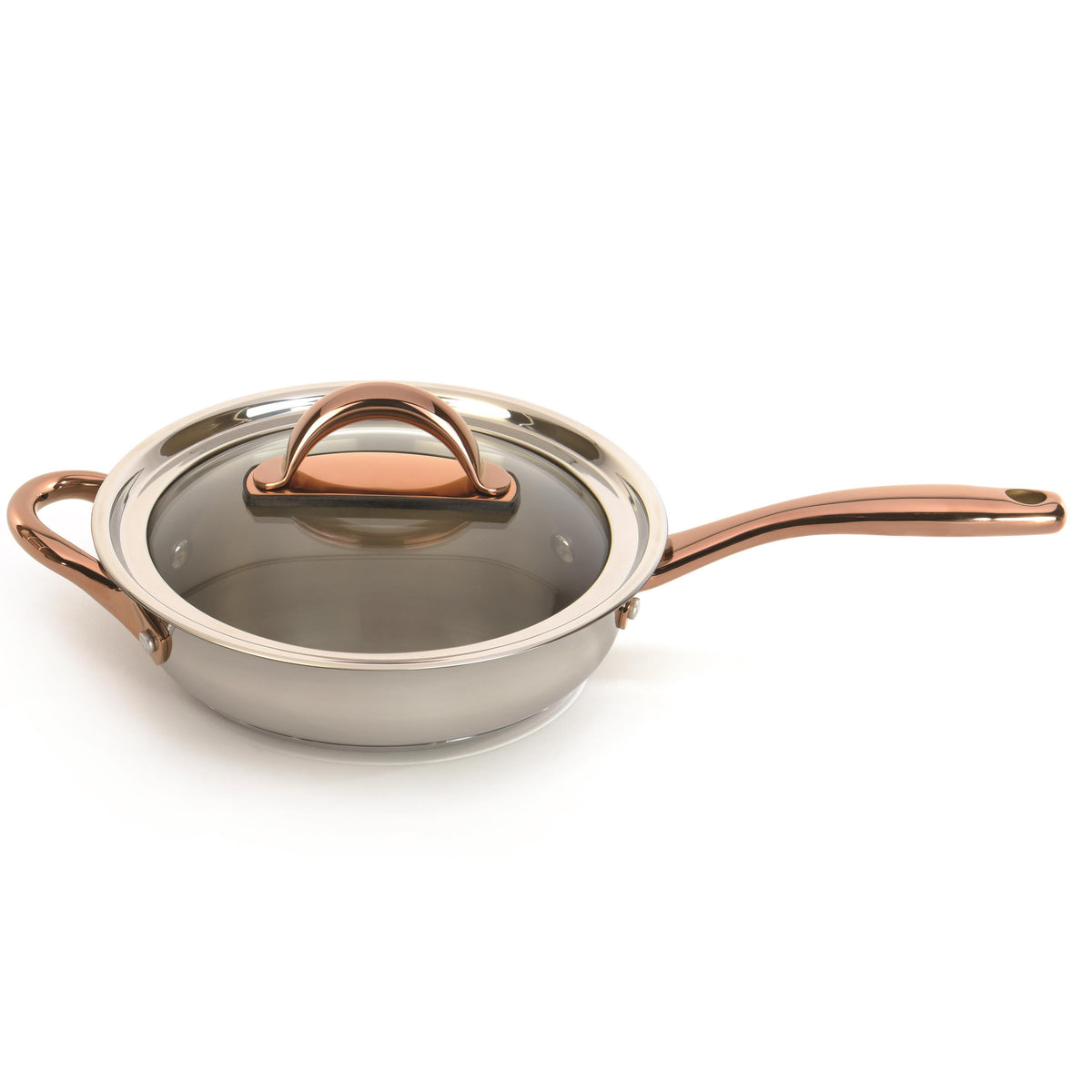 BergHOFF Ouro Gold 18/10 Stainless Steel 9.5" Deep Skillet with Glass Lid 3.1qt.