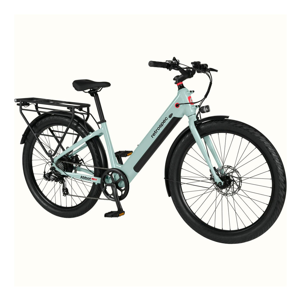 Retrospec Abbot Rev 2 Step Through Electric Commuter Bike - 16" Frame Sea Glass