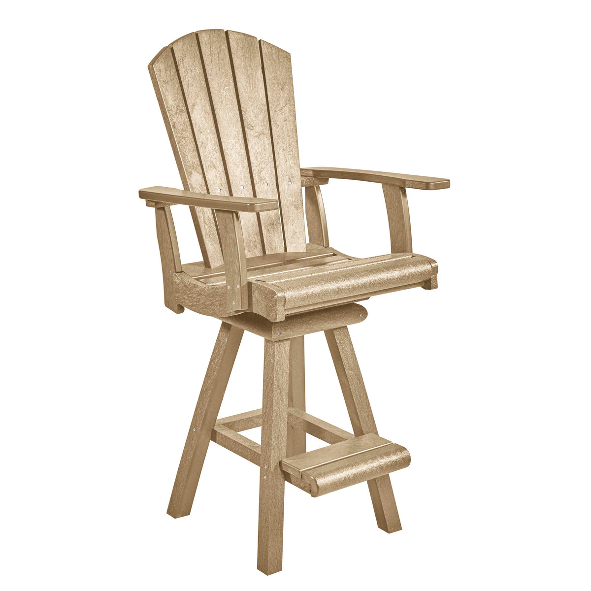 CR Plastics Swivel Pub Arm Chair - White