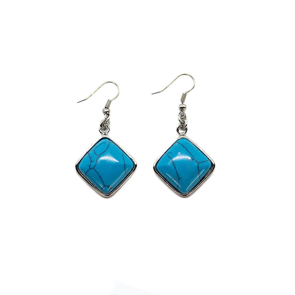 Completely Bella Turquoise Squared Earrings