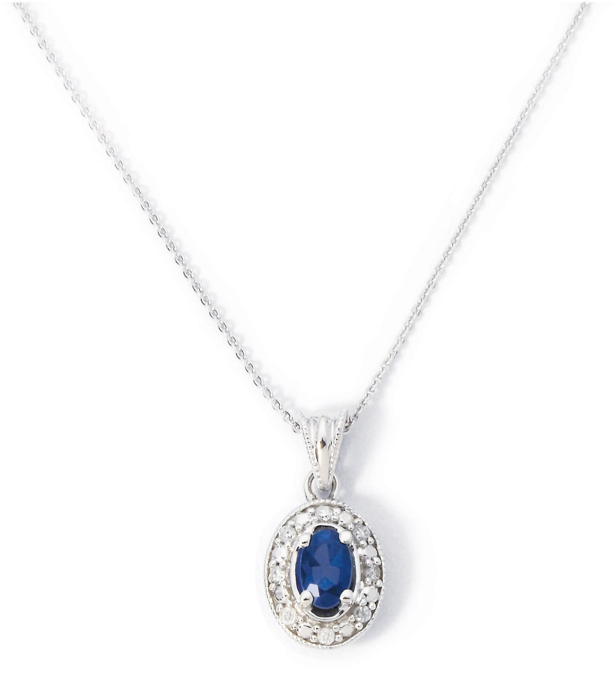 Jilco White Gold Sapphire & Diamond Necklace