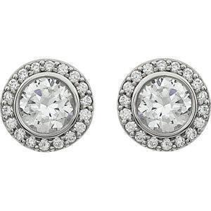 Completely Bella Petite CZ Halo Earrings