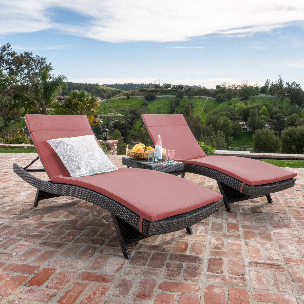 Stark Home Salem 3Pc Outdoor Wicker Lounge & Table Set