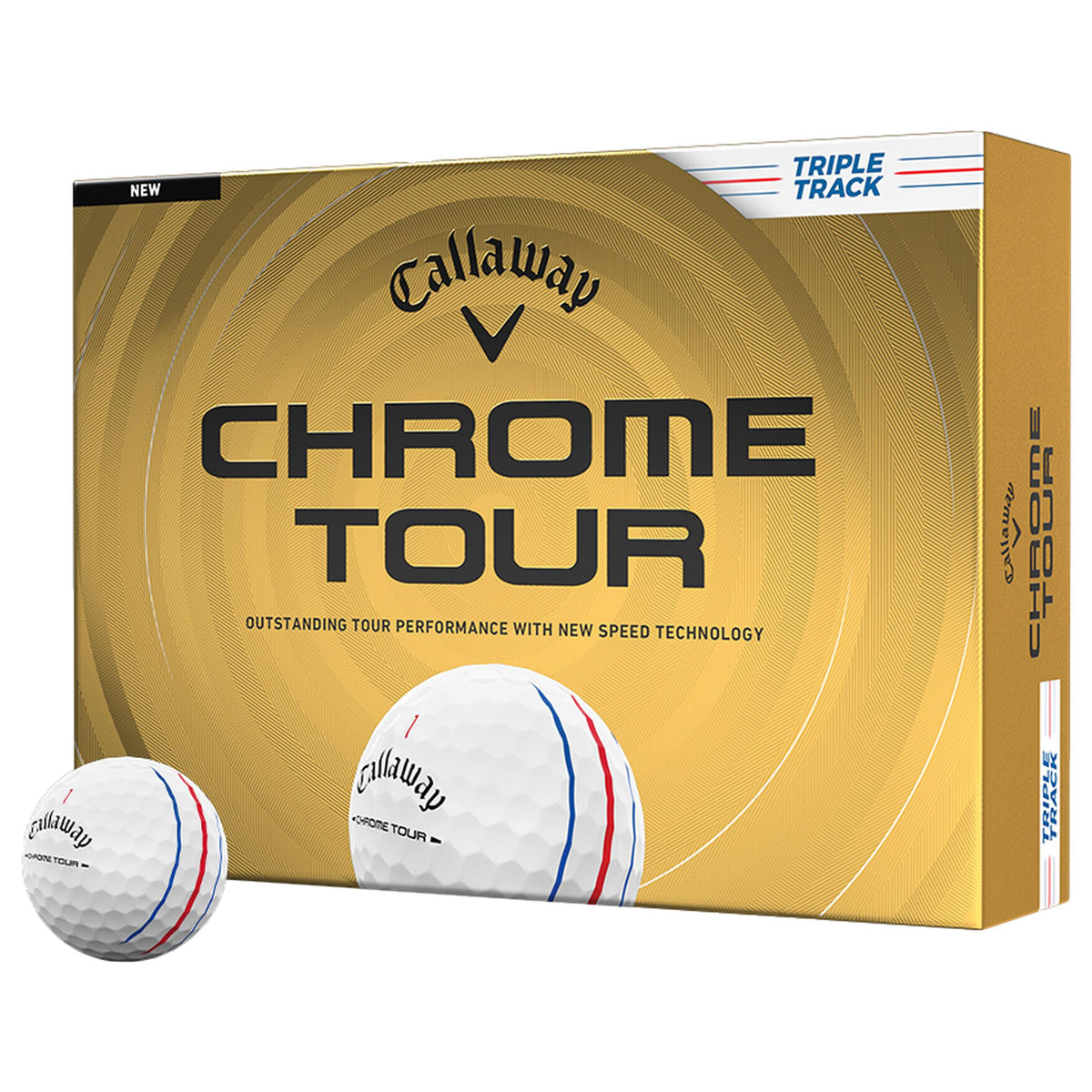 Callaway Chrome Tour Triple Track 26 White Golf Balls - 1 Dozen
