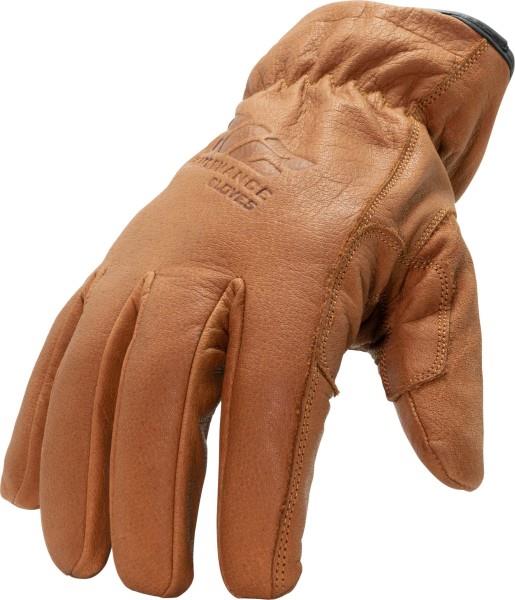 JS Products 212 Performance Fleece Lined Buffalo Leather Driver Winter Work Gloves: Medium