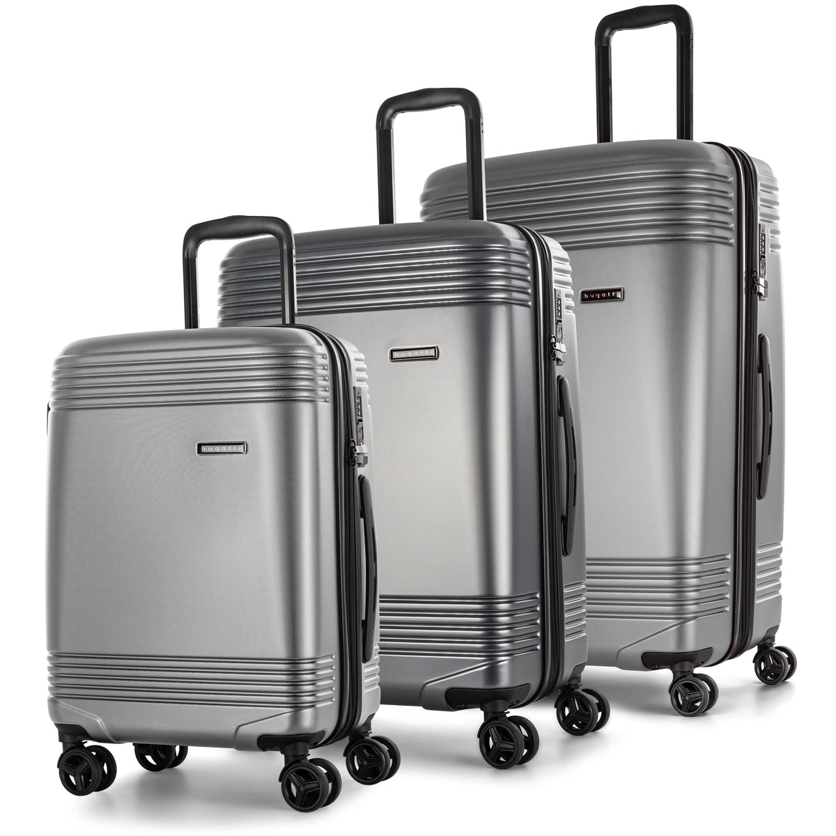 Bugatti Nashville 3-Piece Recycled Pet Hardside Luggage Set-Navy