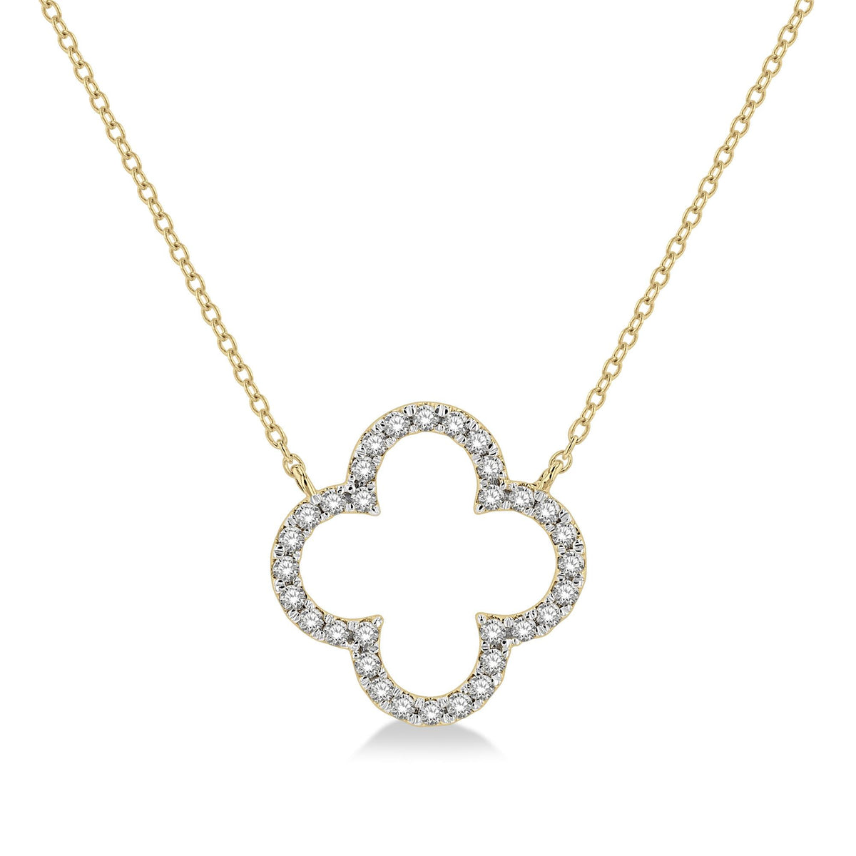 Jilco Inc Diamond Open Clover Necklace