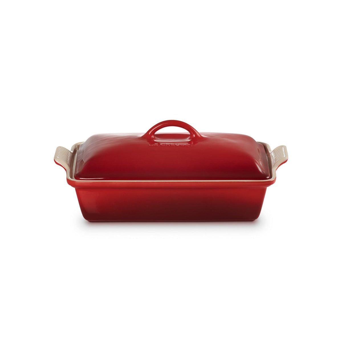 Le Creuset 4qt Heritage Stoneware Covered Rectangular Casserole Cerise