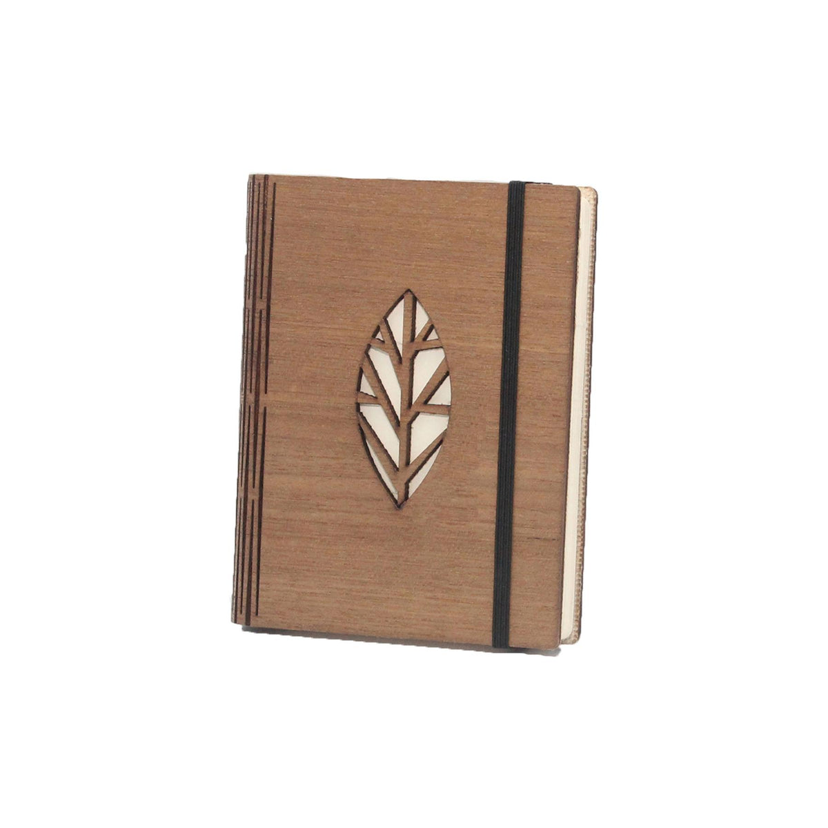 HHPLift Wooden Journal, Small with Leaf Design