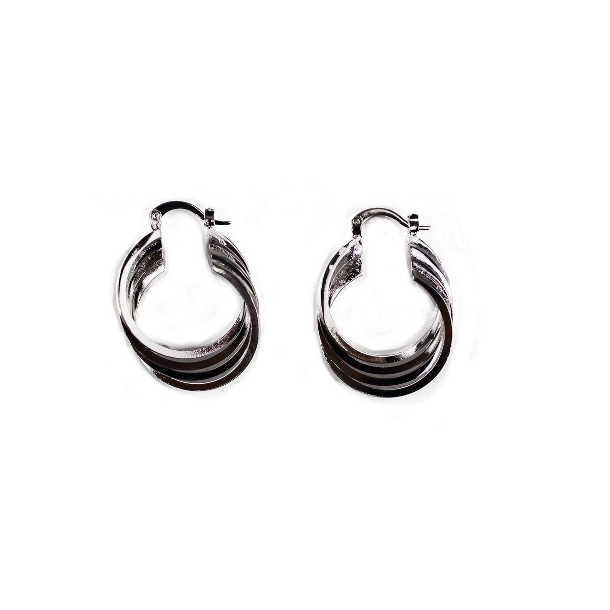 Completely Bella Silver Plated Interlocking Circles Hoop Earrings