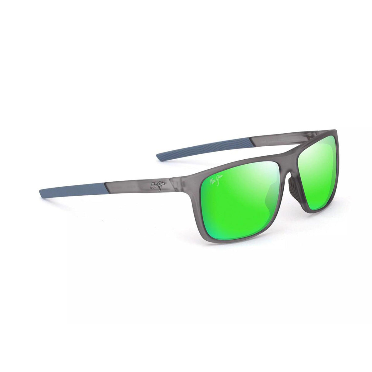 Maui Jim Lehopulu Polarized Sunglasses Matte Transparent Gray Frame MAUIGreen Lens