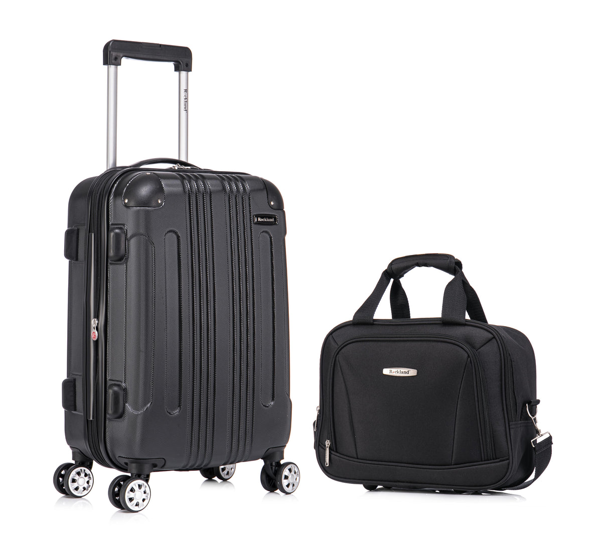 Rockland Luggage London ABS 20" Upright Spinner & 14" Tote - Black