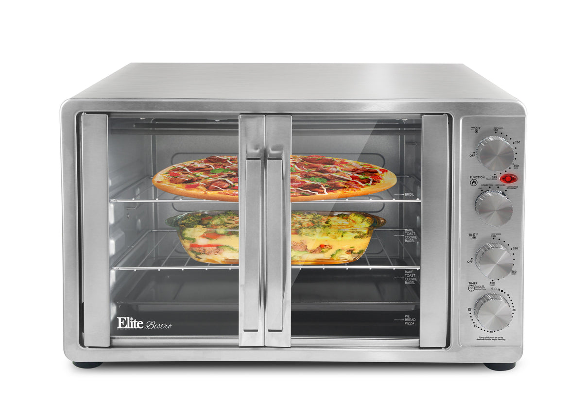 Elite Gourmet 45L French Door Convection Toaster Oven w/ Rotisserie