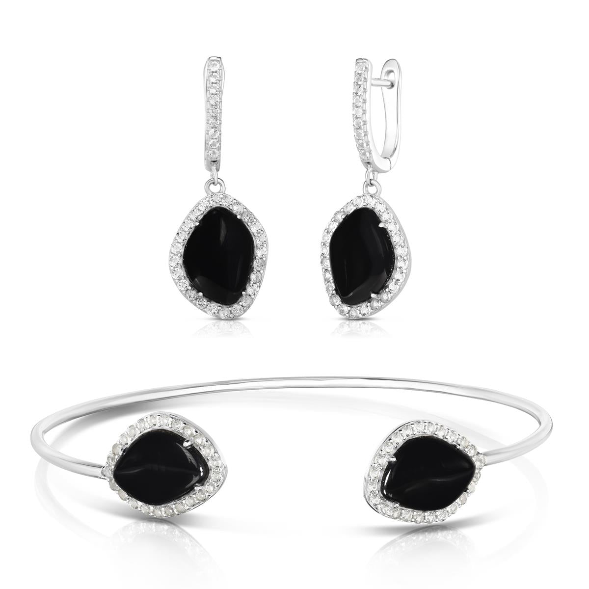 Jilco Inc Onyx Bracelet & Earrings Set