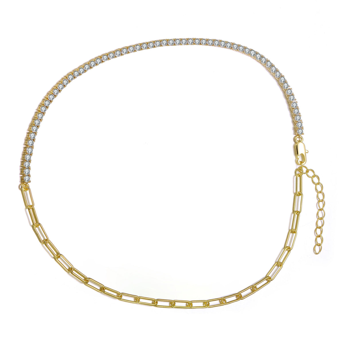 GENEVIVE Sparkling Chain Necklace Size 18"