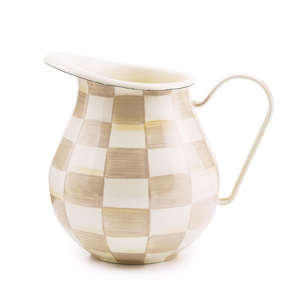 MacKenzie Childs Mocha Check Pitcher