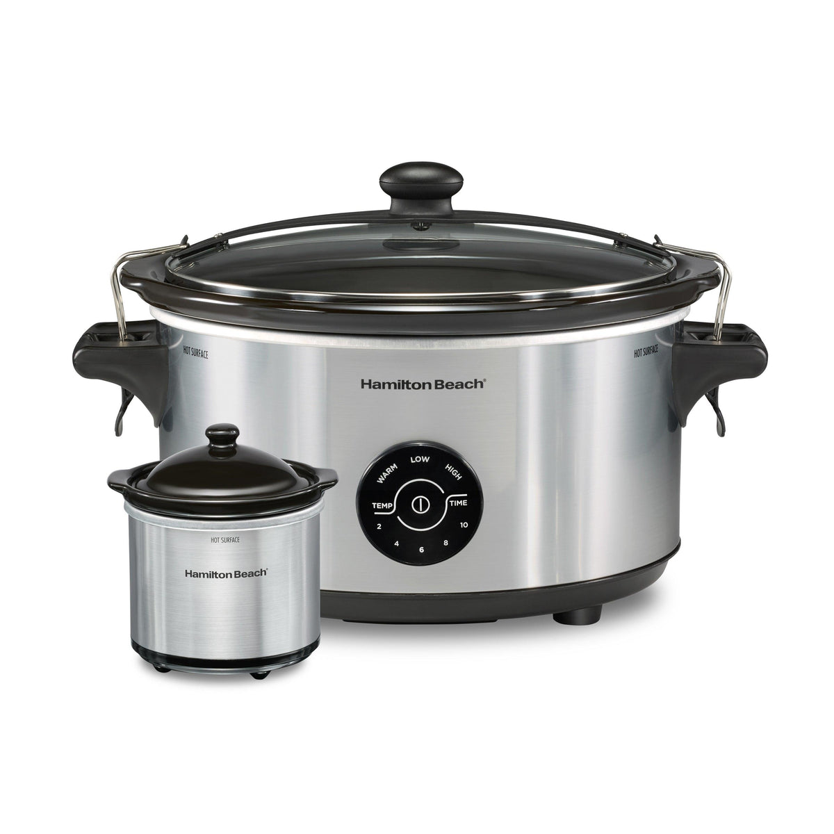 Hamilton Beach Stay or Go 7qt Programmable Slow Cooker w/ Party Dipper Silver