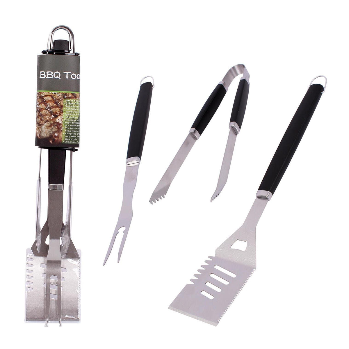 Bella Home 3 Pack Stainless Steel BBQ Tools