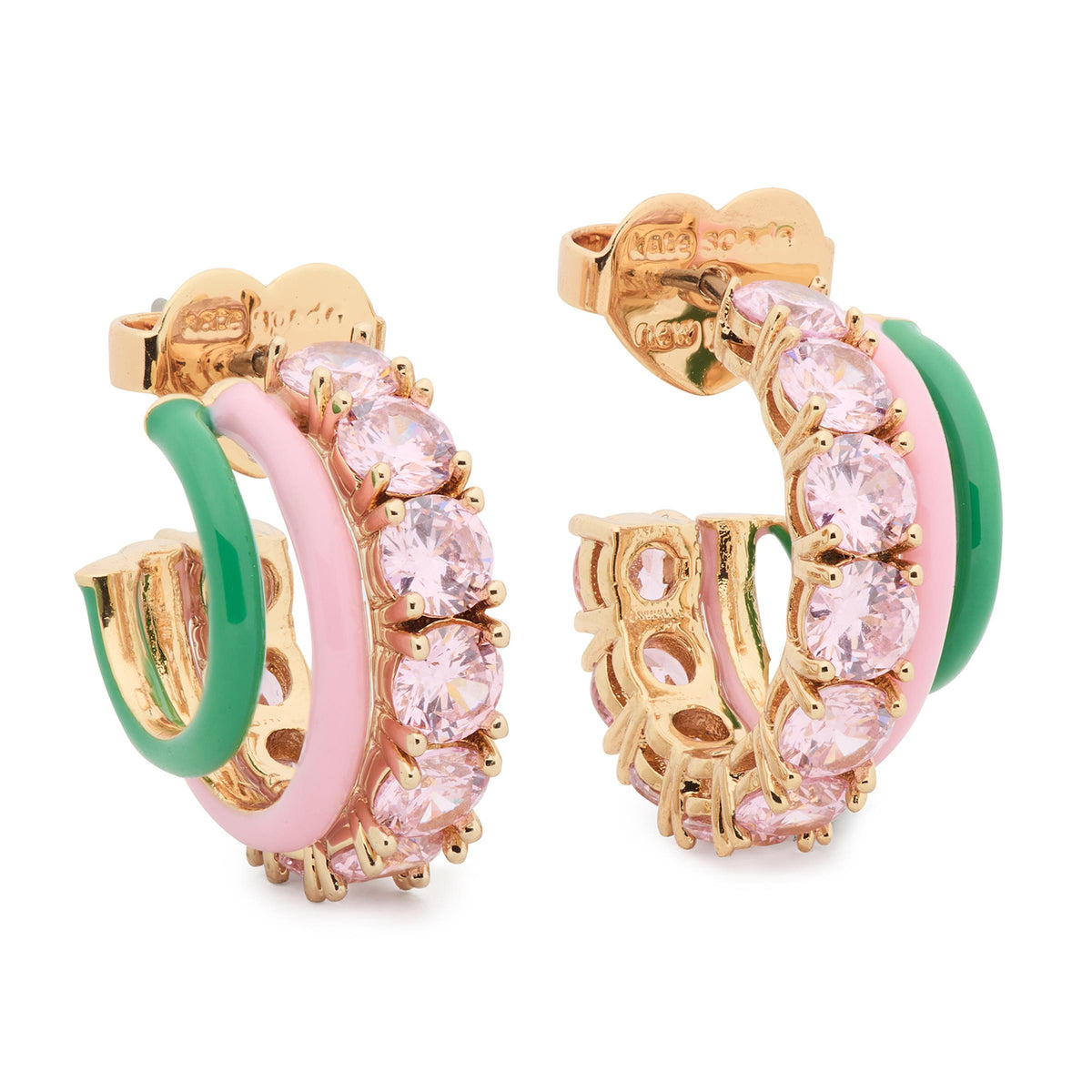 kate spade new york Hint of Shimmer Stacked Huggies - Pink Multi