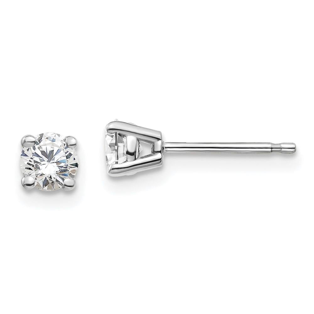 Distinctive 14K White Gold Lab Grown Diamond 1/2ctw 4 Prong Earrings