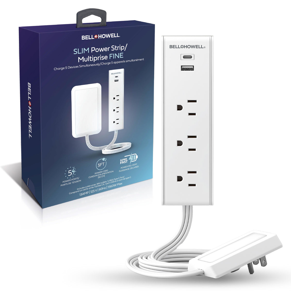 Bell + Howell Slim Power Strip