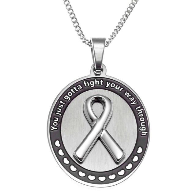 Joyful Sentiments Gotta Fight Oval Pendant Necklace