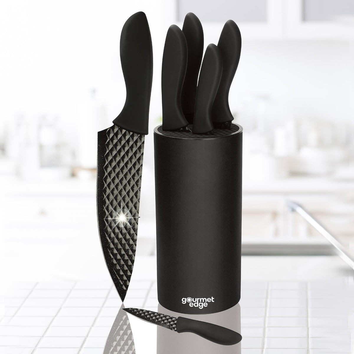 Gourmet Edge 7pc Diamond Nonstick Blade Knife Set