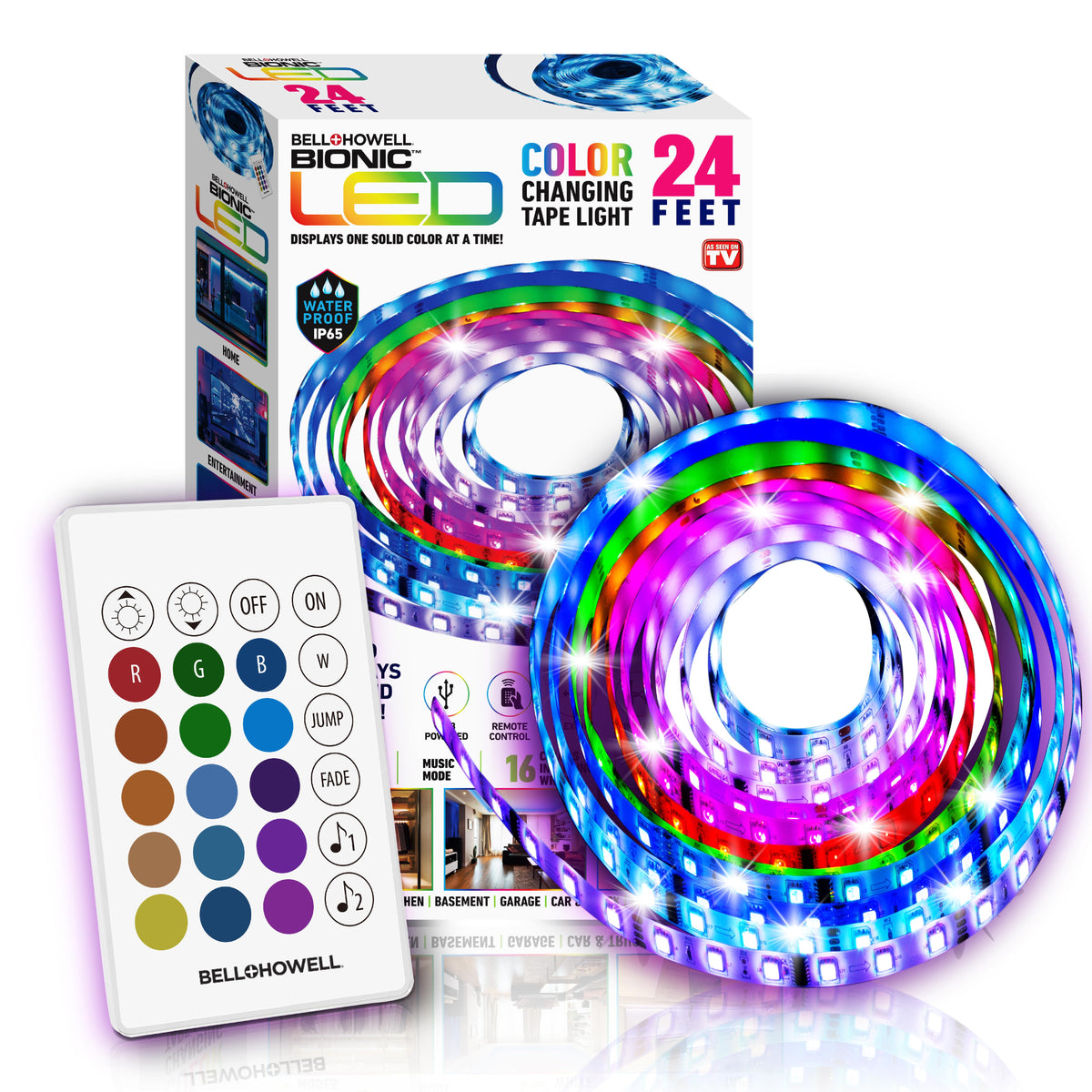 Bell + Howell Bionic LED Color Changing Tape Light Size 24 Feet
