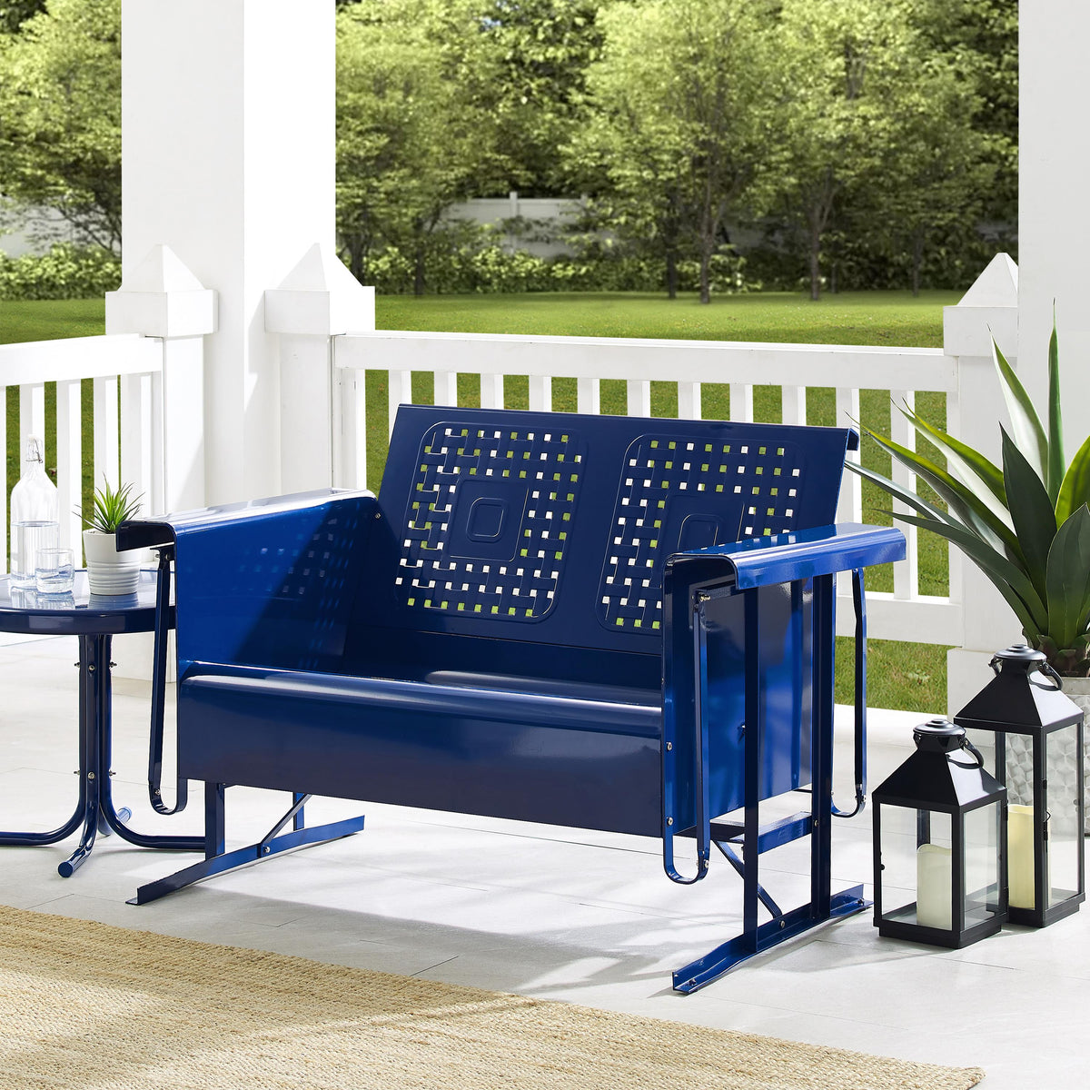 Crosley Outdoor Bates Retro Outdoor Loveseat Glider