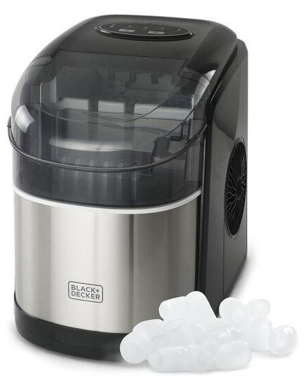 BLACK+DECKER26-lb Drop-down Door Freestanding Bullet Ice Maker - Stainless Steel