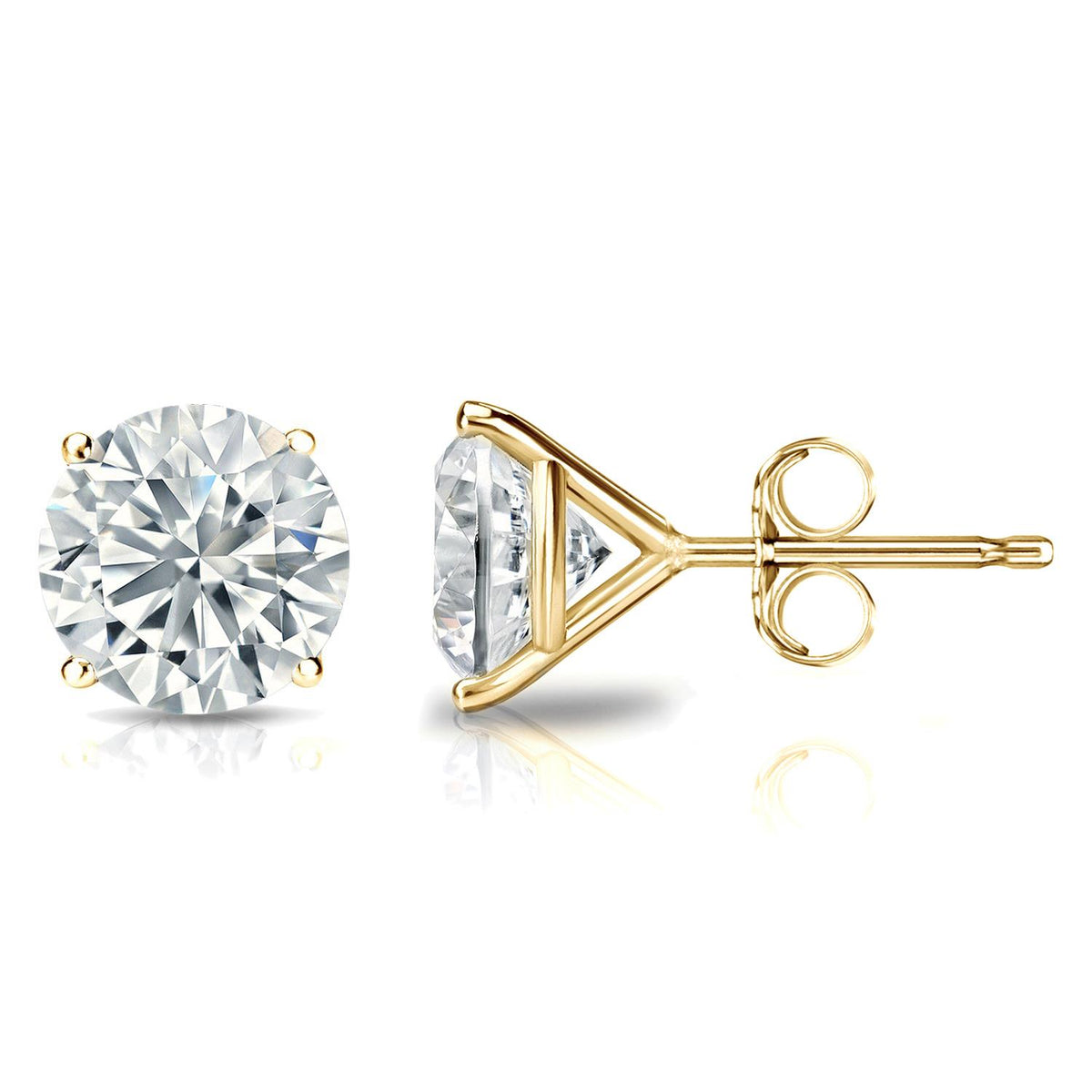 Prestige Boutique Diamonds Round Lab Grown Diamond Studs P-Back Size 1.50 TCW