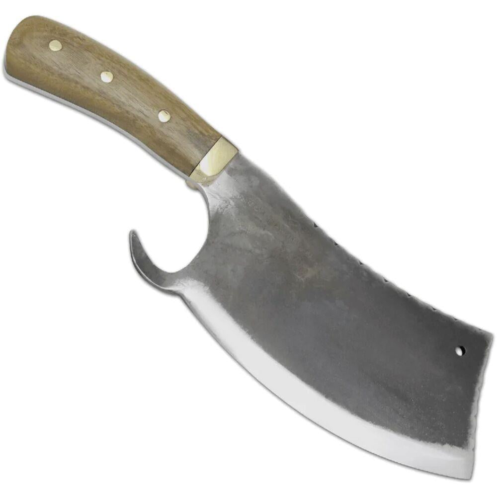 Brazilian Flame Chef Butcher Rustic 8-inch High Carbon Steel Knife with Full Tang Handle