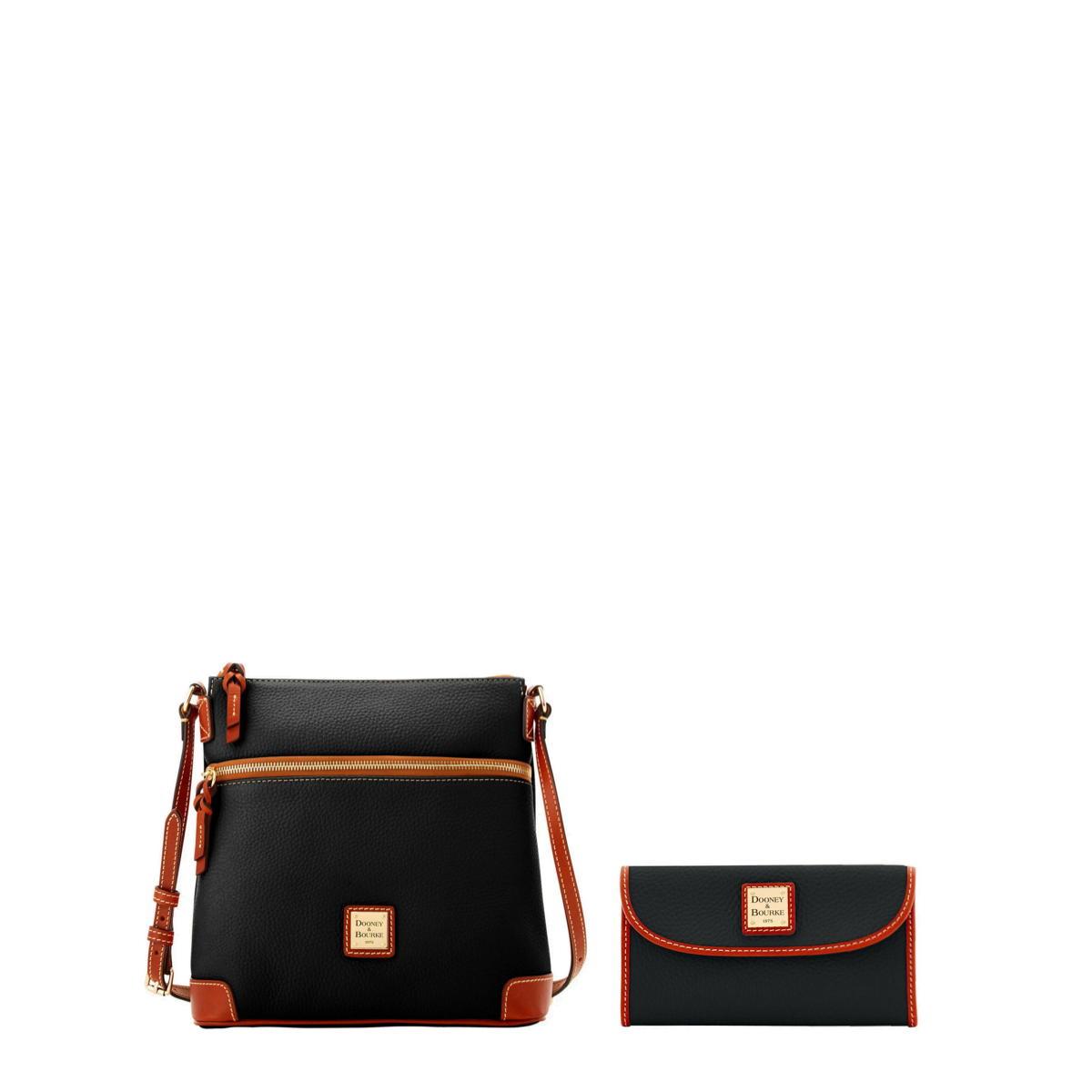 Dooney & Bourke Pebble Grain Crossbody and Continental Clutch Set