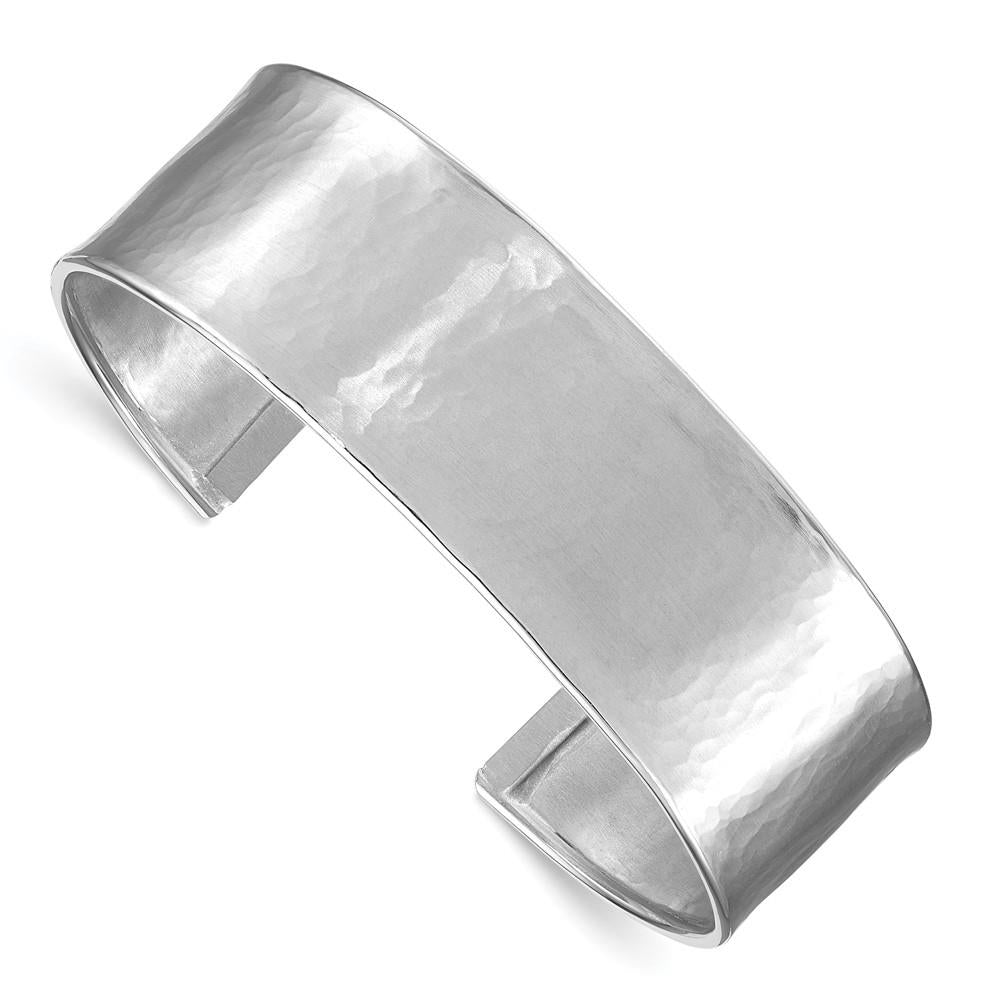 Distinctive Sterling Silver Hammered Cuff Bracelet