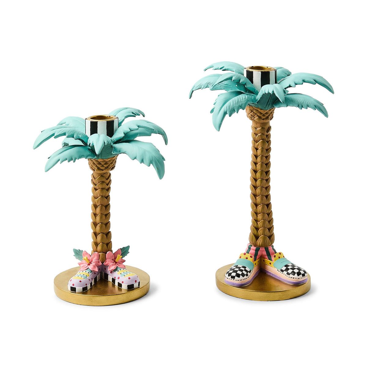 MacKenzie-Childs Patience Brewster Palm Tree Candle Holders, Set of 2