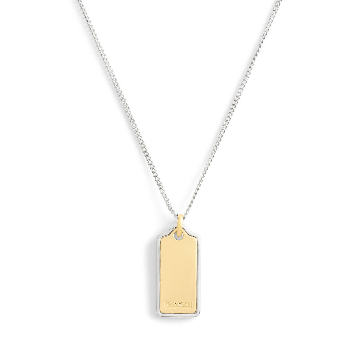 COACH Signature Hangtag Pendant Necklace - Two Tone