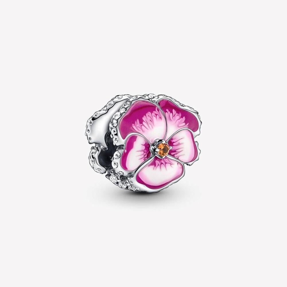 Pandora Pink Pansy Flower Charm