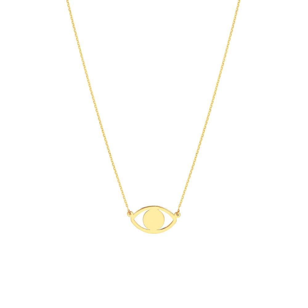 HAWLEY ST Evil Eye Cutout Adjustable 18" Necklace