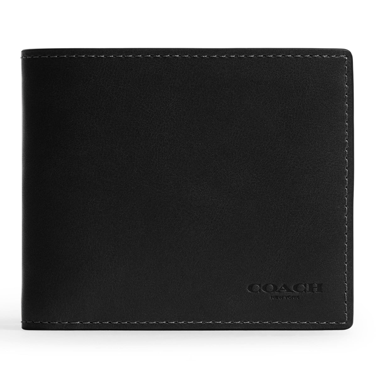 COACH Mens Full Grain Leather 3-IN-1 Wallet - Black