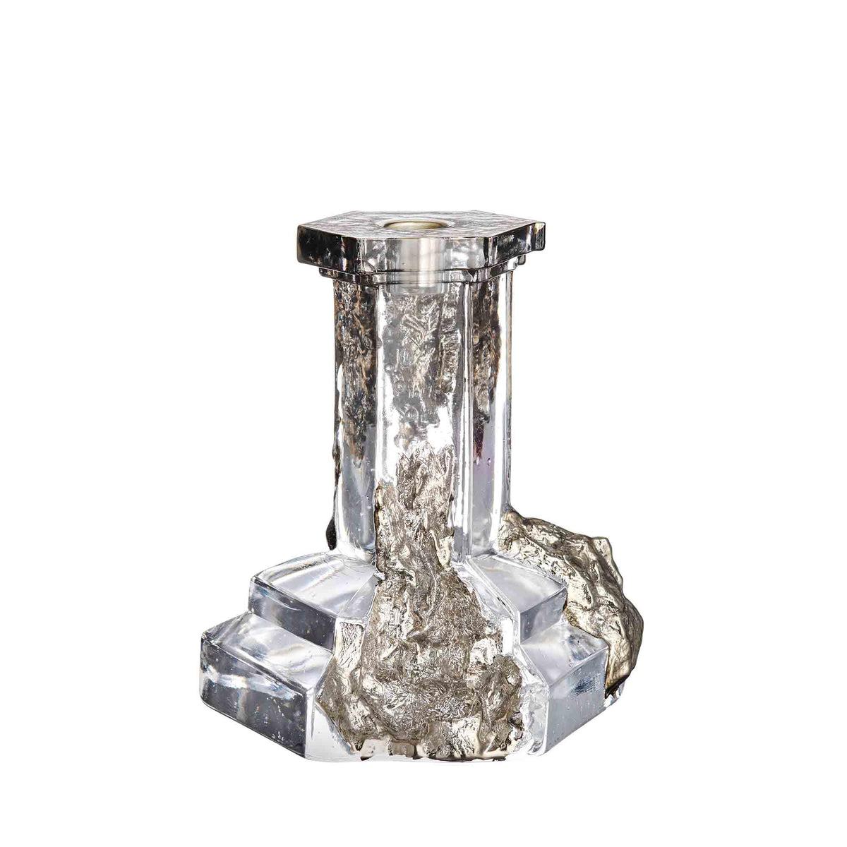Kosta Boda Rocky Baroque Candlestick Glossy Glaze Large